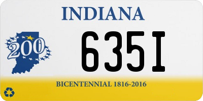 IN license plate 635I