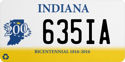 IN license plate 635IA