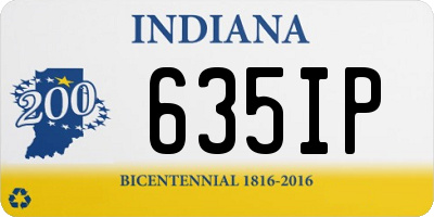 IN license plate 635IP