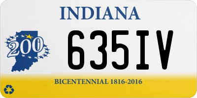 IN license plate 635IV