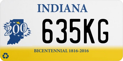 IN license plate 635KG