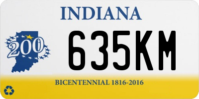 IN license plate 635KM