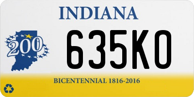 IN license plate 635KO