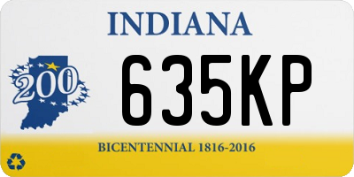 IN license plate 635KP