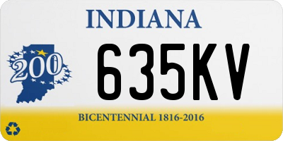 IN license plate 635KV