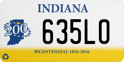 IN license plate 635LO