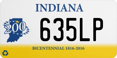 IN license plate 635LP