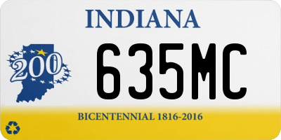 IN license plate 635MC