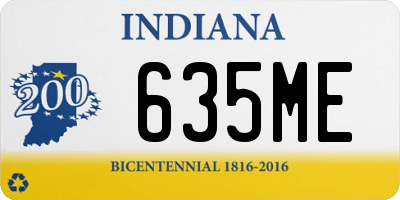 IN license plate 635ME