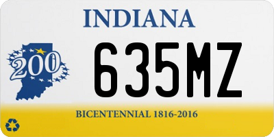 IN license plate 635MZ