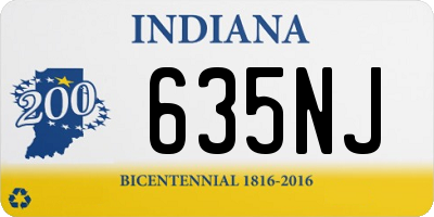 IN license plate 635NJ