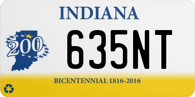 IN license plate 635NT