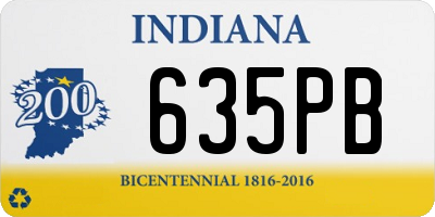 IN license plate 635PB