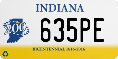 IN license plate 635PE