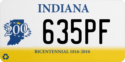 IN license plate 635PF