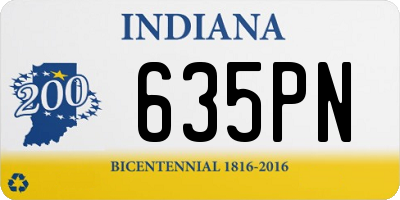 IN license plate 635PN