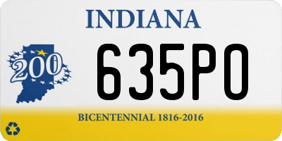 IN license plate 635PO