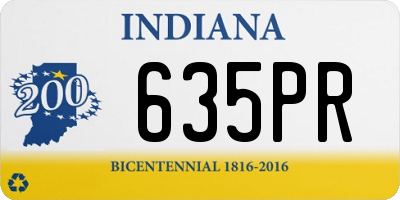 IN license plate 635PR