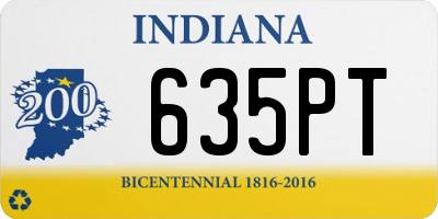 IN license plate 635PT