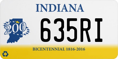 IN license plate 635RI