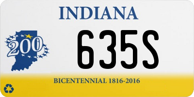 IN license plate 635S