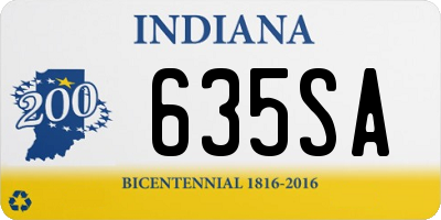 IN license plate 635SA