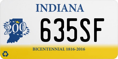 IN license plate 635SF