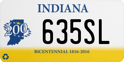 IN license plate 635SL