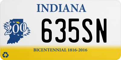 IN license plate 635SN