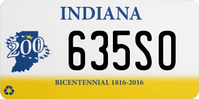 IN license plate 635SO