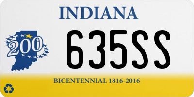 IN license plate 635SS