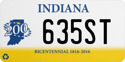 IN license plate 635ST