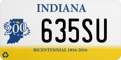 IN license plate 635SU