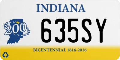 IN license plate 635SY