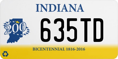 IN license plate 635TD