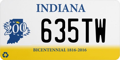 IN license plate 635TW