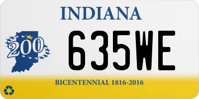 IN license plate 635WE