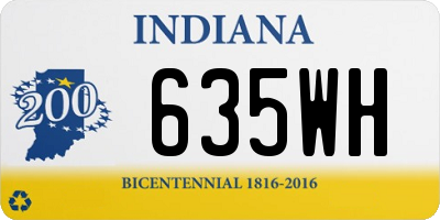 IN license plate 635WH