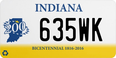 IN license plate 635WK