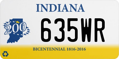 IN license plate 635WR