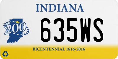 IN license plate 635WS
