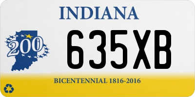 IN license plate 635XB