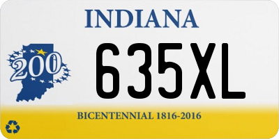 IN license plate 635XL