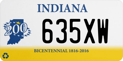 IN license plate 635XW