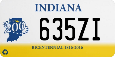 IN license plate 635ZI