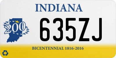 IN license plate 635ZJ