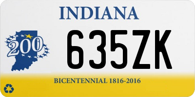 IN license plate 635ZK