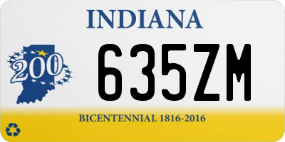 IN license plate 635ZM