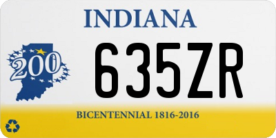 IN license plate 635ZR