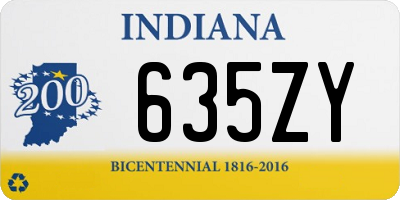 IN license plate 635ZY